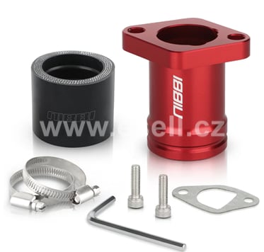 Flange / adapter carburetor 42mm / 34mm red Nibbi racing